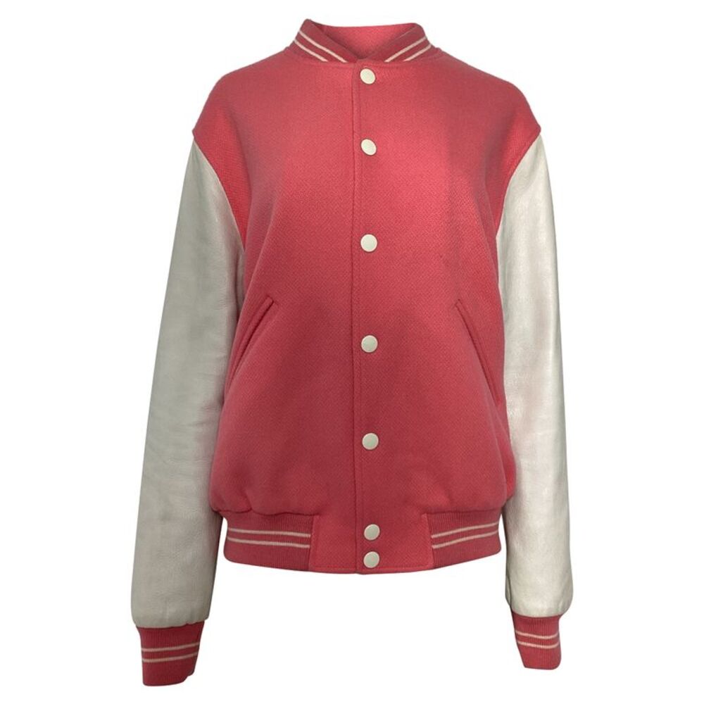 Celine x Scott Reeder Varsity Jacket in Pink Wool